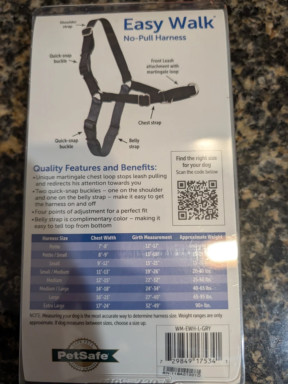 PetSafe Easy Walk No-Pull Harness - Black